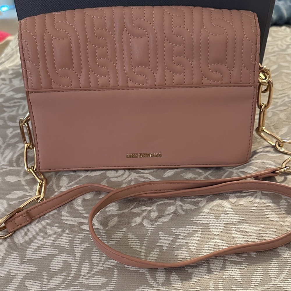 Like Dreams Quilted Crossbody Bag in Dusty Rose